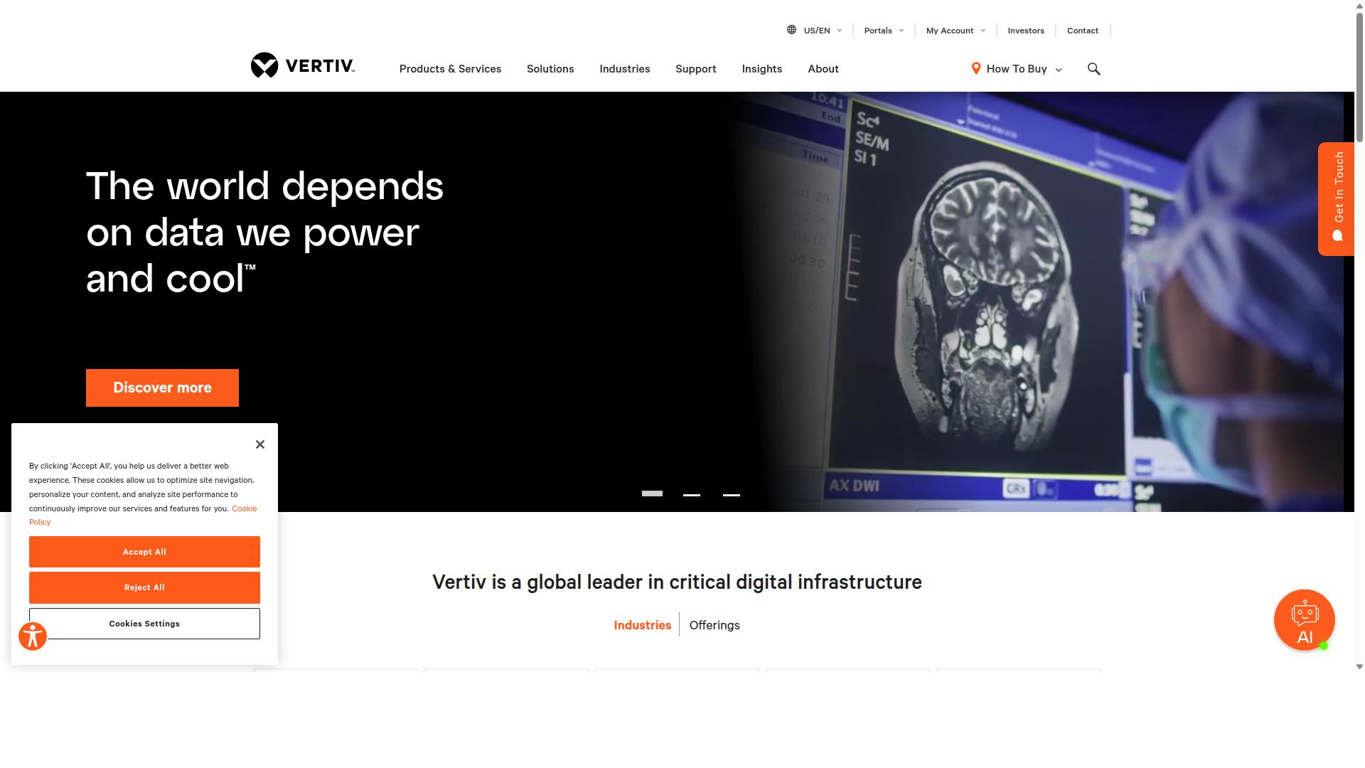 Vertiv Holdings Co website